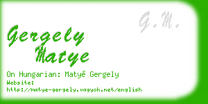 gergely matye business card